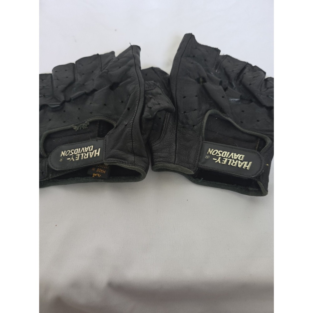 Harley-Davidson Leather XL Black Fingerless Biker Riding Grunge Punk